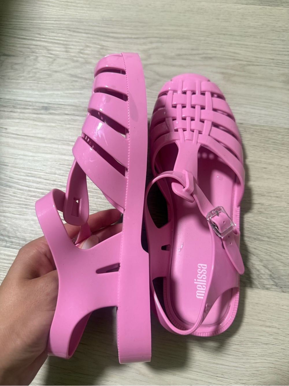 Melissa Possession Sandals Sz 9 Gloss Pink Shoes Fisherman Jellies Y2K Style - Picture 5 of 9